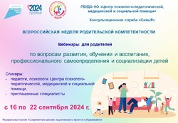 Стартует Всероссийская неделя родительской компетентности.2024
