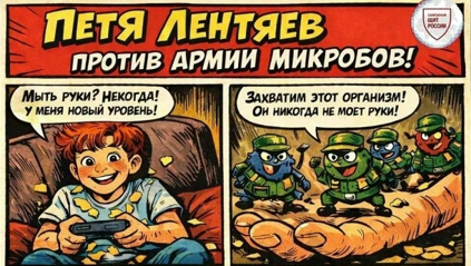 Роспотребнадзор представляет: приключения Пети Лентяева!